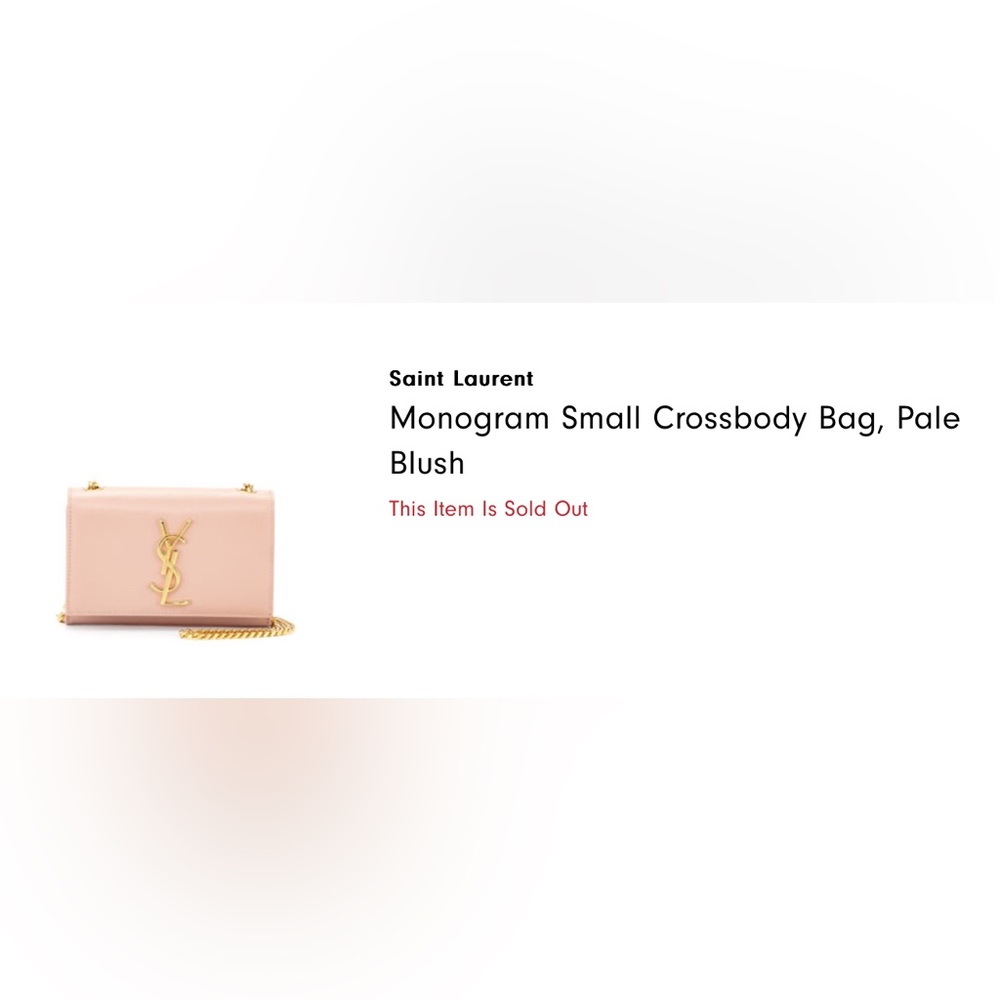 YSL Saint Laurent KATE SMALL Grain de Poudre Shoulder/Crossbody BABY PINK BLUSH - Picture 13 of 16